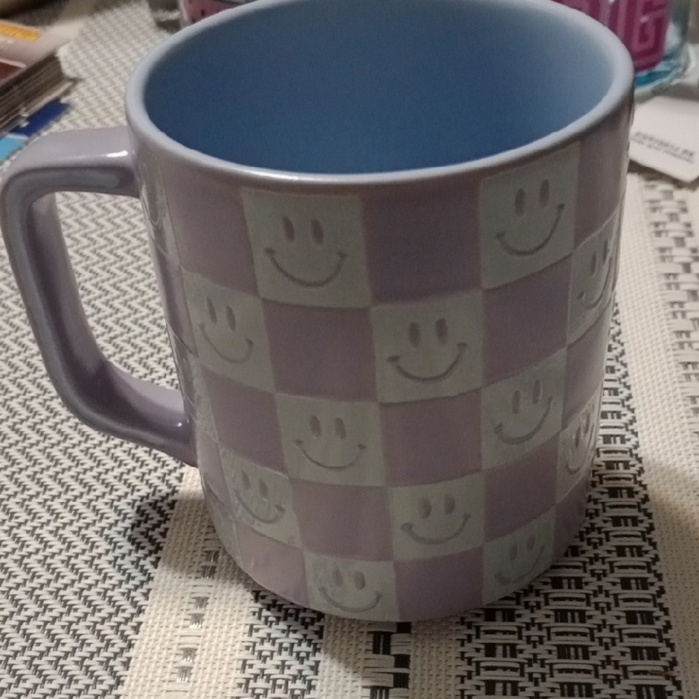 Purple and Blue Checkered Mug